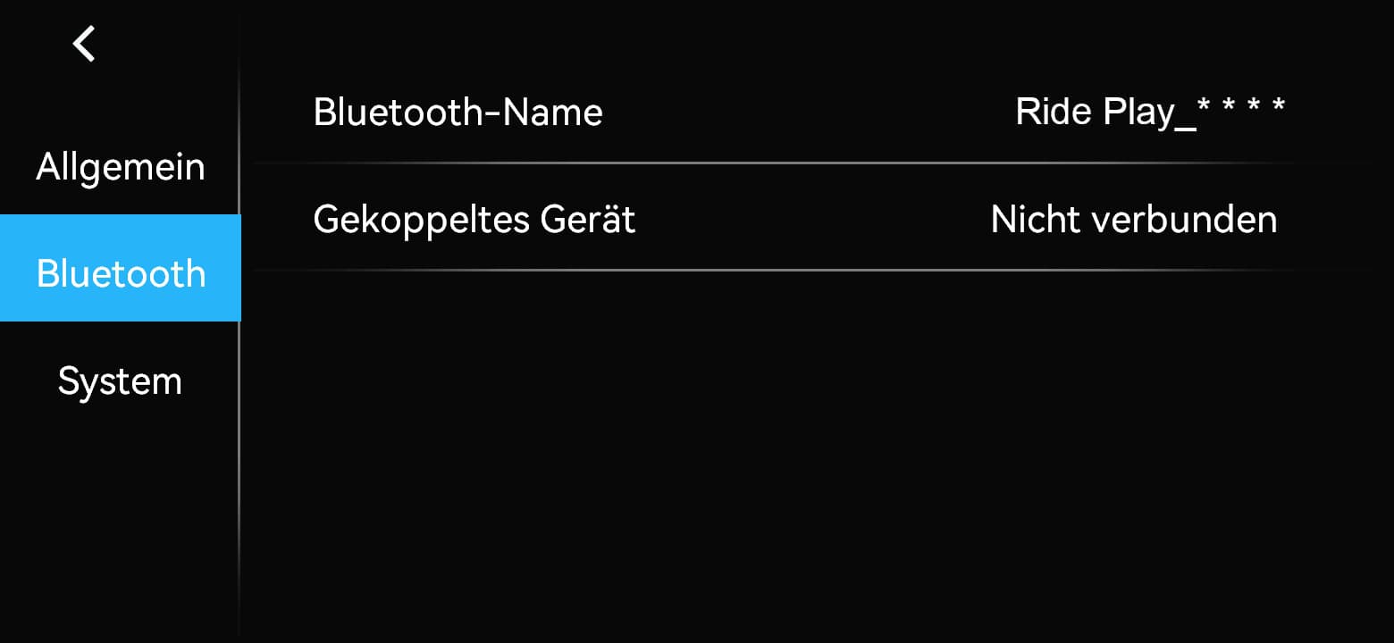 Wählen Sie den Bluetooth-Namen aus, der auf Ihrem Display angezeigt wird, wenn Sie Paare