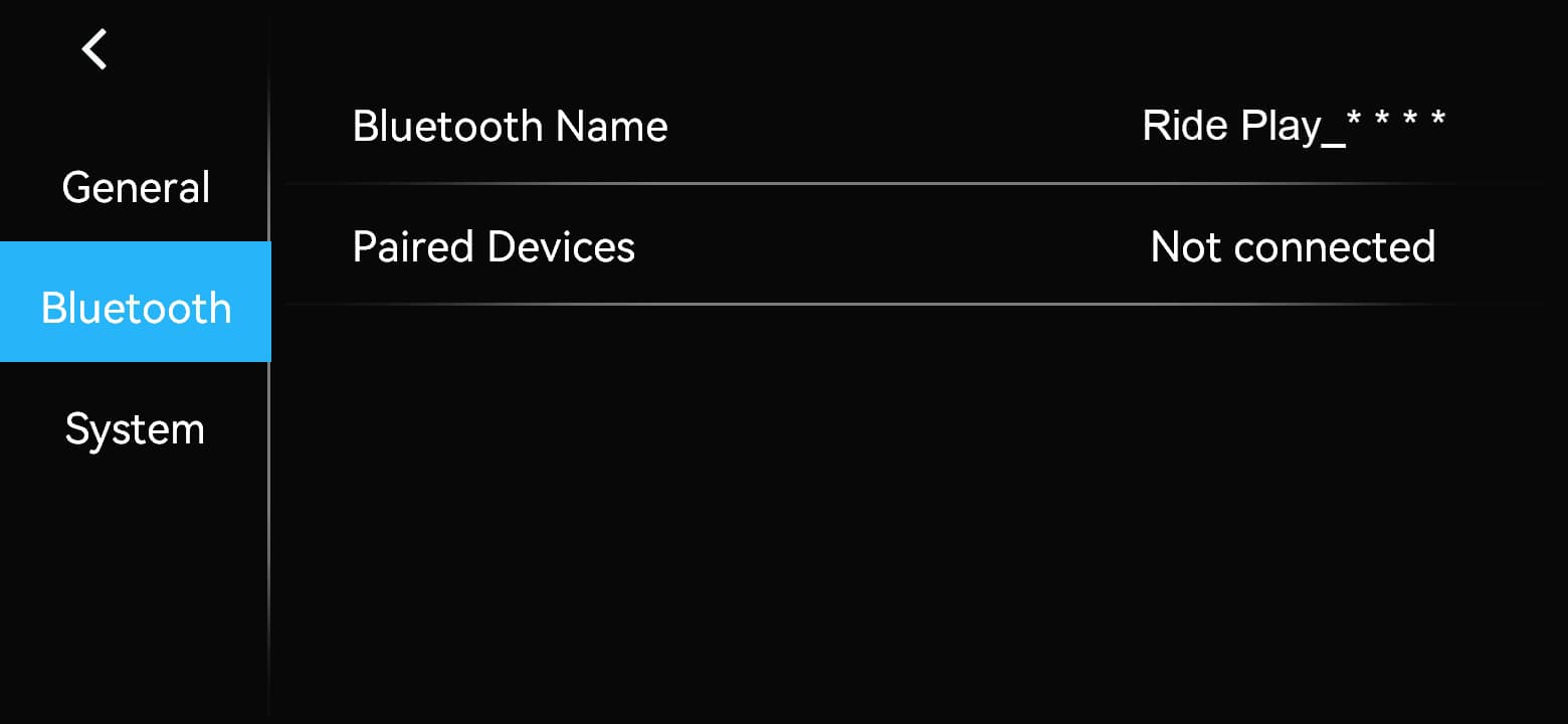 Select the Bluetooth name shown on your display when pairing