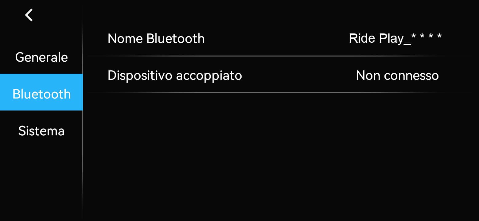 Selezionare il nome Bluetooth visualizzato sul tuo display quando coppia
