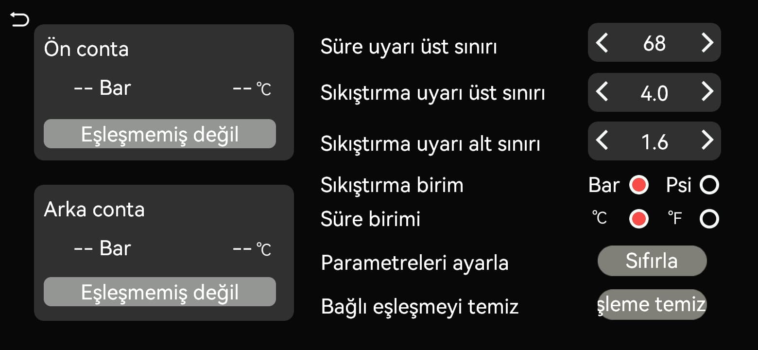 Eşleştirmek istediğiniz tekerlek konumuna dokunun